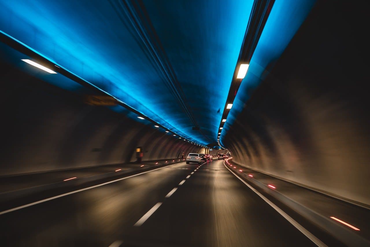 Driving on a motorway experiencing driving anxiety